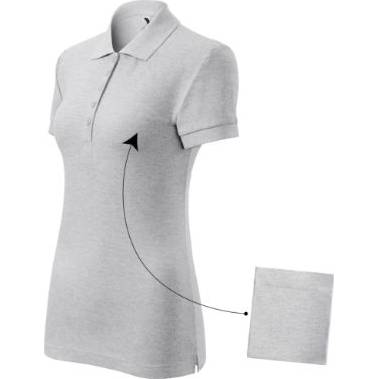 213 Cotton Polokošile dámská světle šedý melír XS