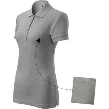 213 Cotton Polokošile dámská tmavě šedý melír S