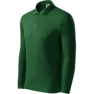 221 Pique Polo LS Polokošile pánská lahvově zelená S