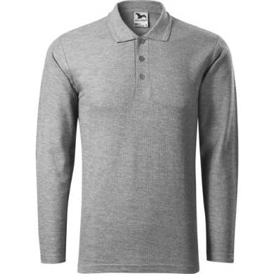221 Pique Polo LS Polokošile pánská tmavě šedý melír S