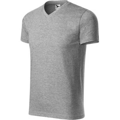 111 Heavy V-neck Tričko unisex tmavě šedý melír S