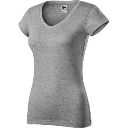 162 Fit V-neck Tričko dámské tmavě šedý melír XS