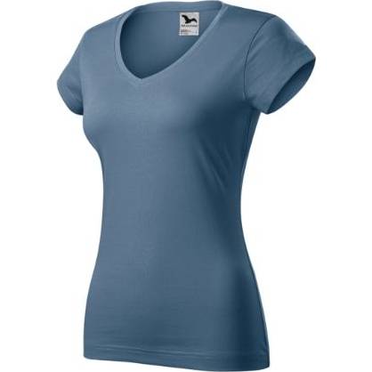 162 Fit V-neck Tričko dámské denim XS