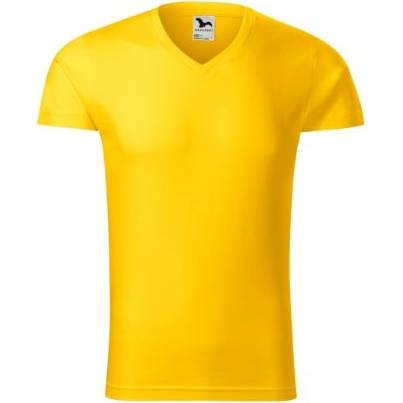 146 Slim Fit V-neck Tričko pánské žlutá S