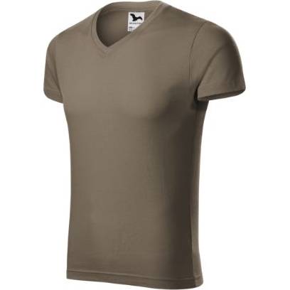 146 Slim Fit V-neck Tričko pánské army S