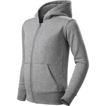 412 Trendy Zipper Mikina dětská tmavě šedý melír 158 cm/12 let