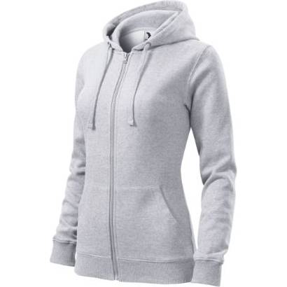 411 Trendy Zipper Mikina dámská světle šedý melír L