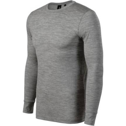159 Merino Rise LS Triko pánské tmavě šedý melír L