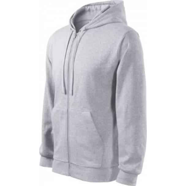 410 Trendy Zipper Mikina pánská světle šedý melír L